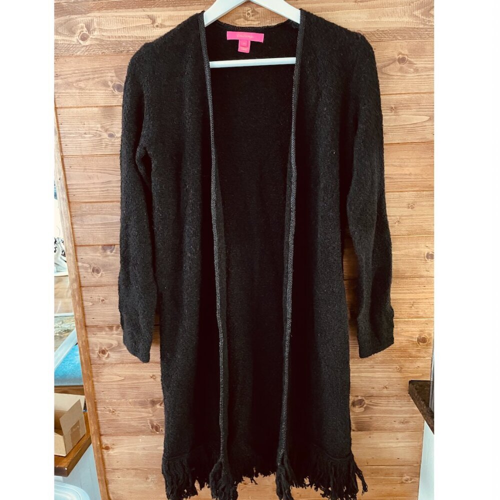 Long Black Yana Cardigan Size XS NWT Wool Blend Lilly Pulitzer